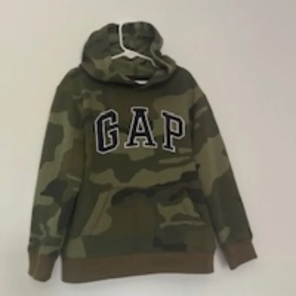 Kids GAP Camouflage Logo Hoodie Pullover Size S (6-7)